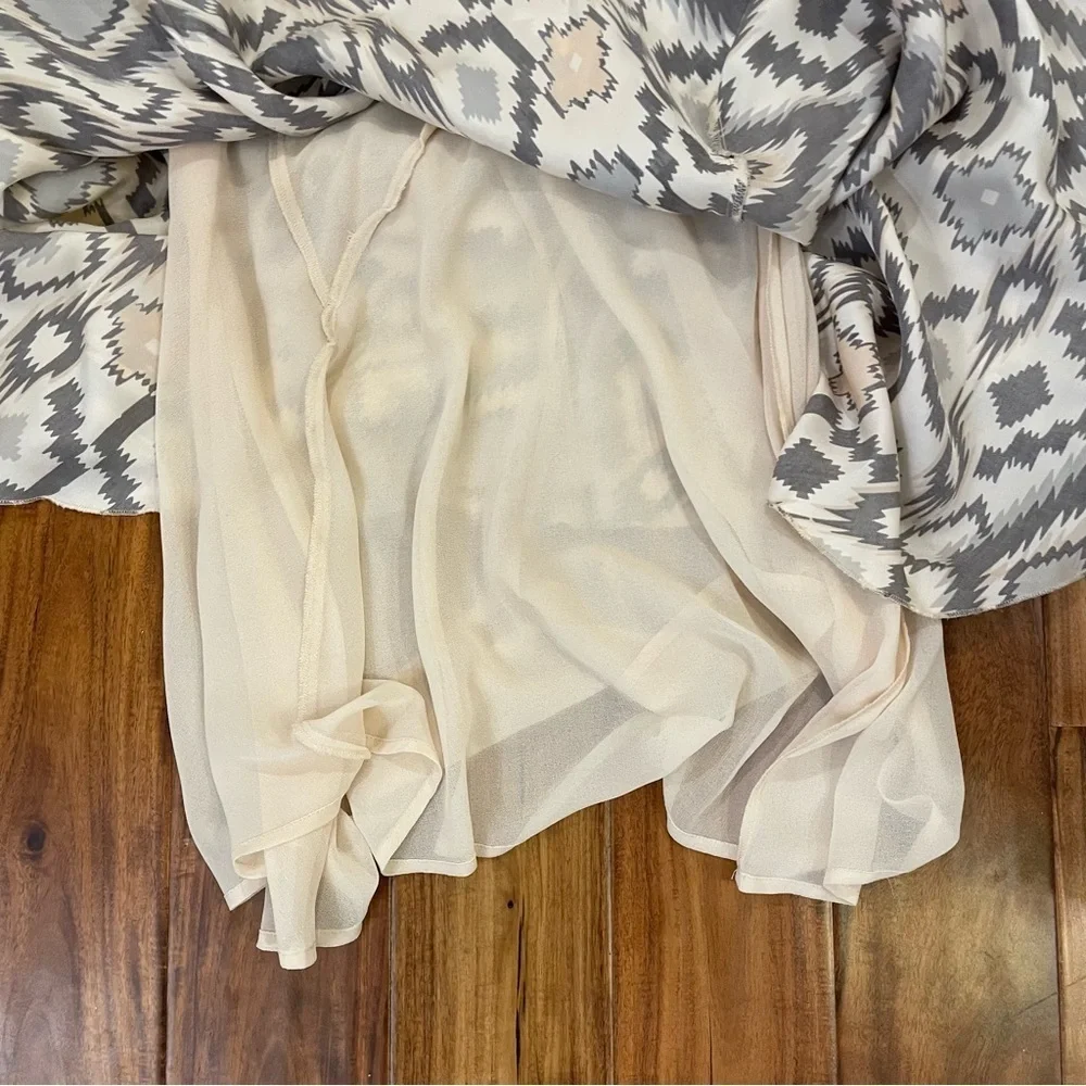 Soft Surroundings Geometric Aztec Print Maxi Skirt Lined Size Small.